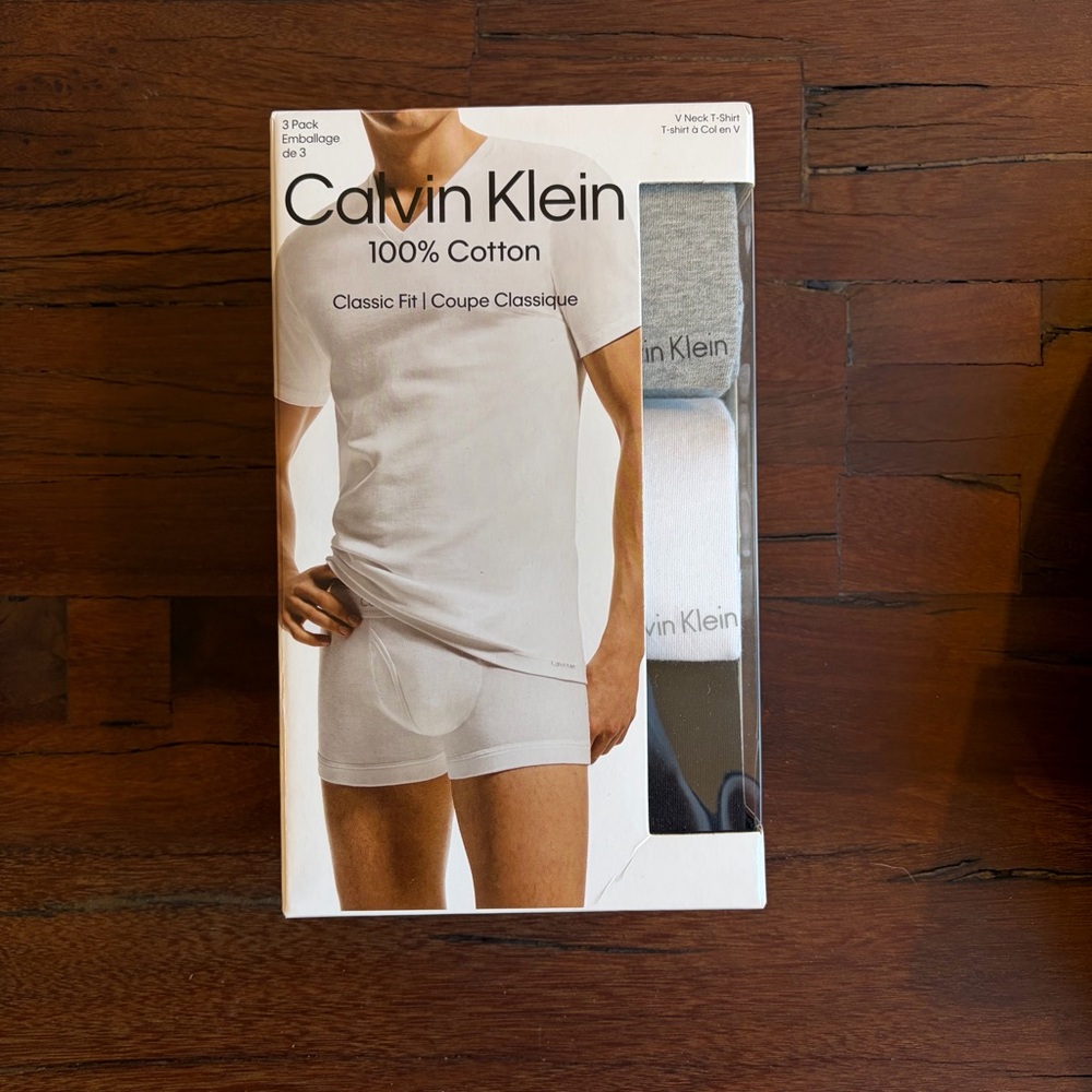 Calvin Klein Cotton Classics 3-pack V Neck T-Shirts small